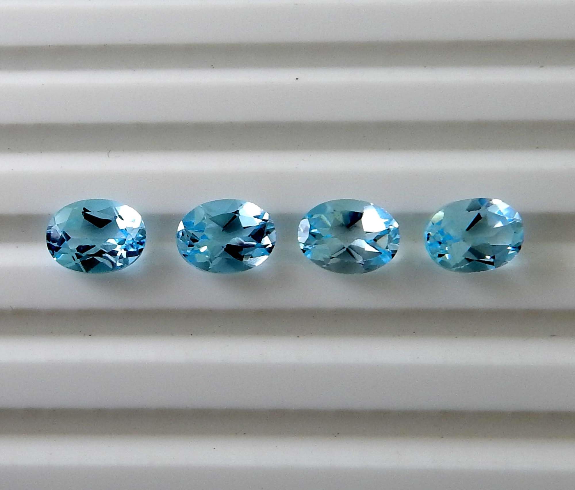 Myhealingworld blue topaz oval 4x6mm four-stone for craftsman projects and creations