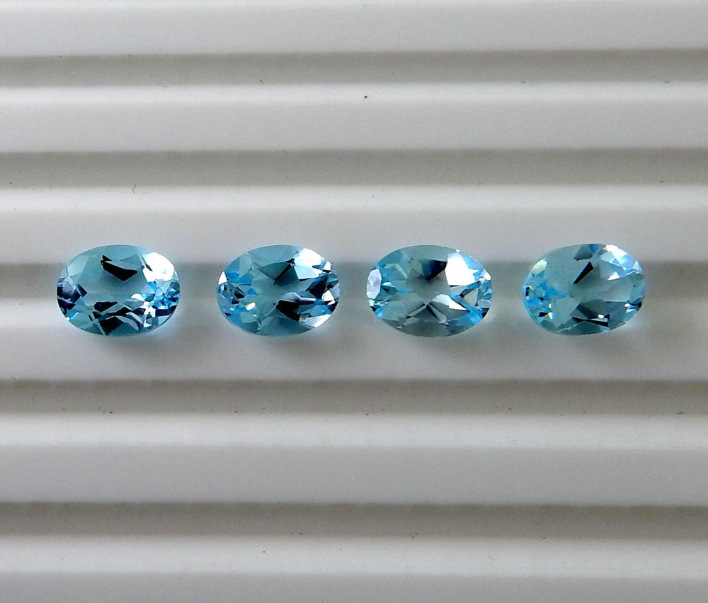 Myhealingworld blue topaz oval 4x6mm four-stone for craftsman projects and creations