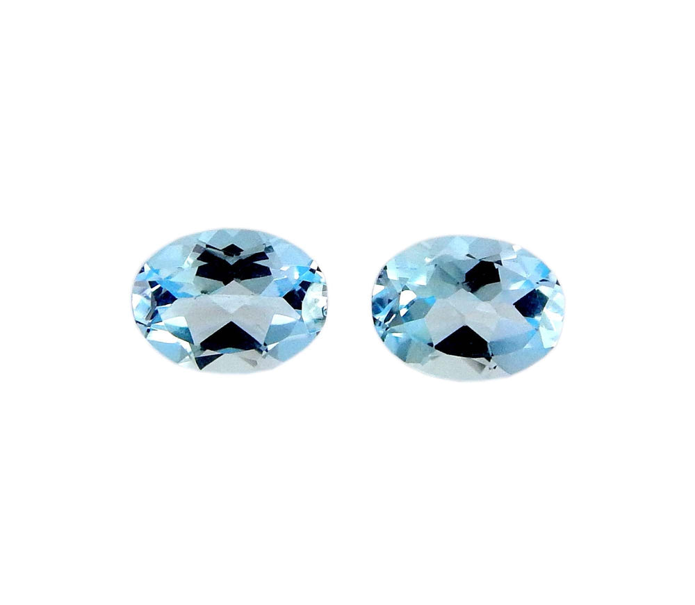 Myhealingworld blue topaz oval 6x8mm pair for jewelry making