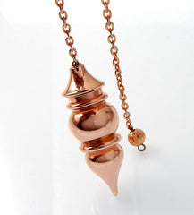 Myhealingworld healing Reiki copper pendulum aids reflective energy work and practice.