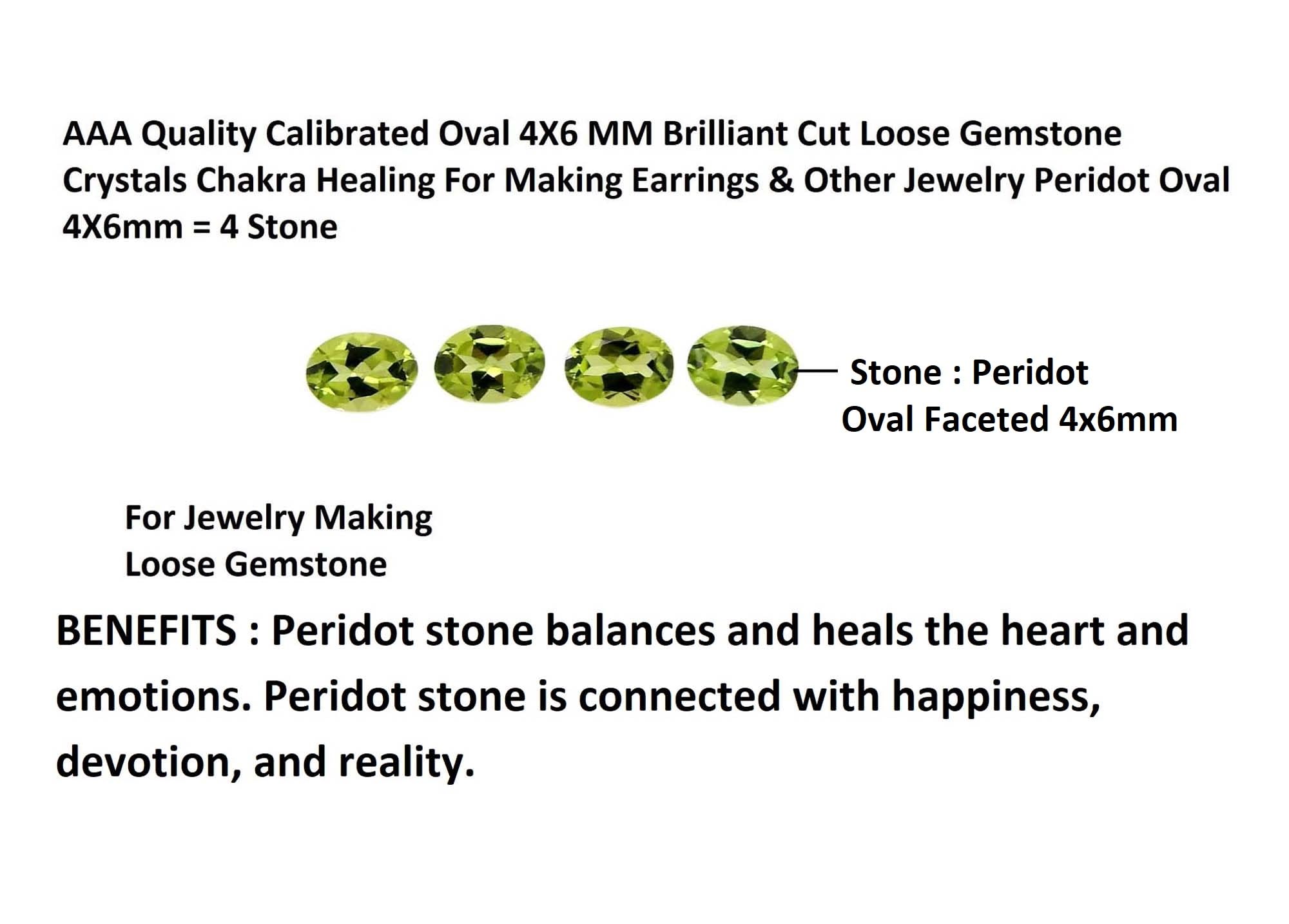 Myhealingworld Peridot oval 4x6mm stones pack for crafts and designers