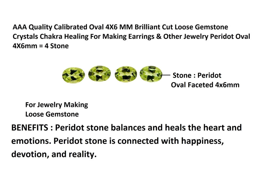 Myhealingworld Peridot oval 4x6mm stones pack for crafts and designers