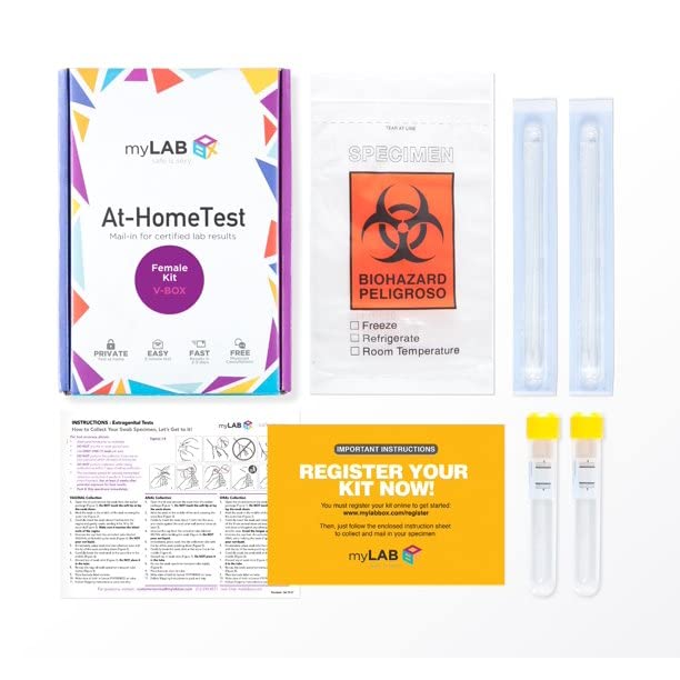 Clear results in the myLAB Box portal for BV, yeast, Trichomonas, GC, Chlamydia.