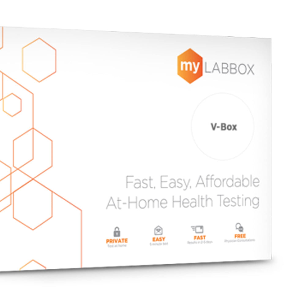 Step-by-step sample collection inside the V-Box for accurate at-home testing.