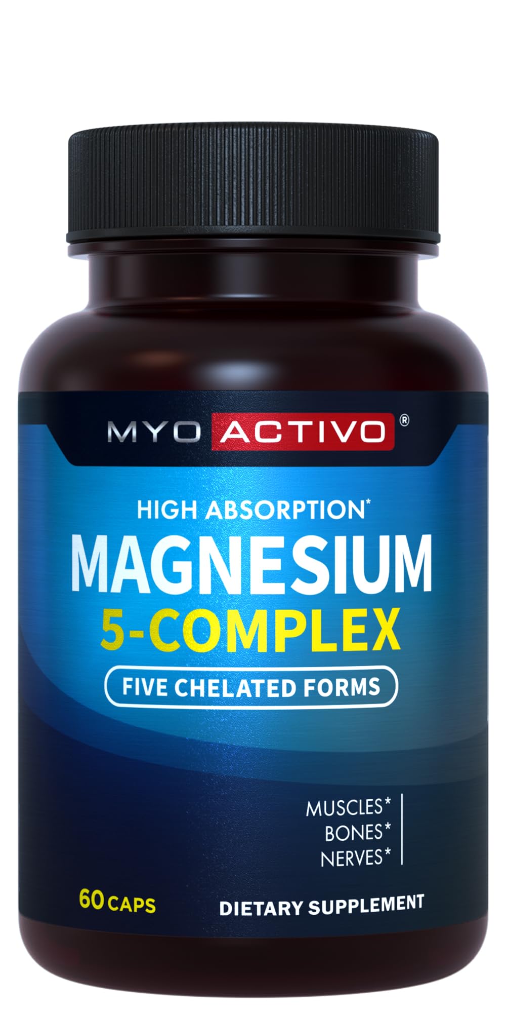 MyoActivo 5in1 magnesium complex bottle cap emphasizes freshness and dosage readiness