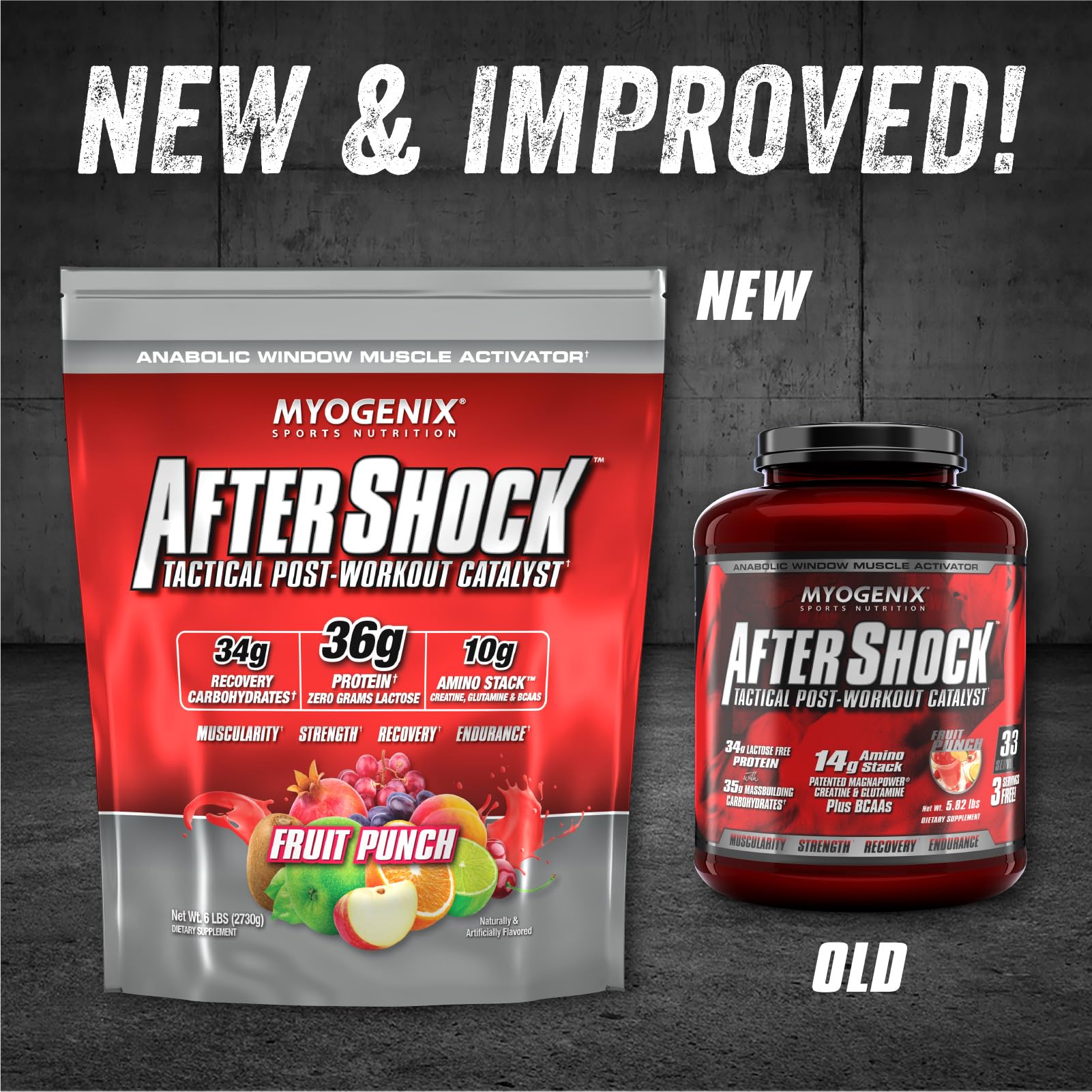 Myogenix Aftershock shaker bottle with prepared recovery shake