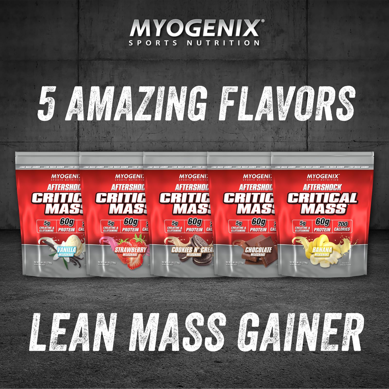 Myogenix Critical Mass shake glass with creamy protein drink for post-workout fueling.