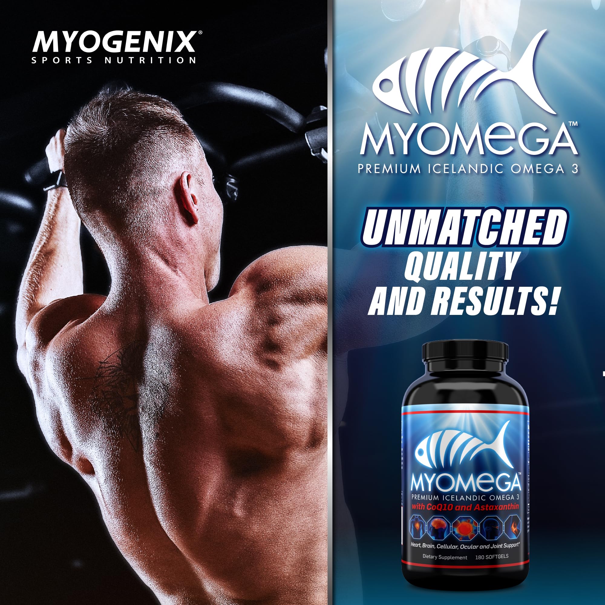 Myogenix Myomega dispense action demonstrates convenient daily dosing for heart, brain, and joints
