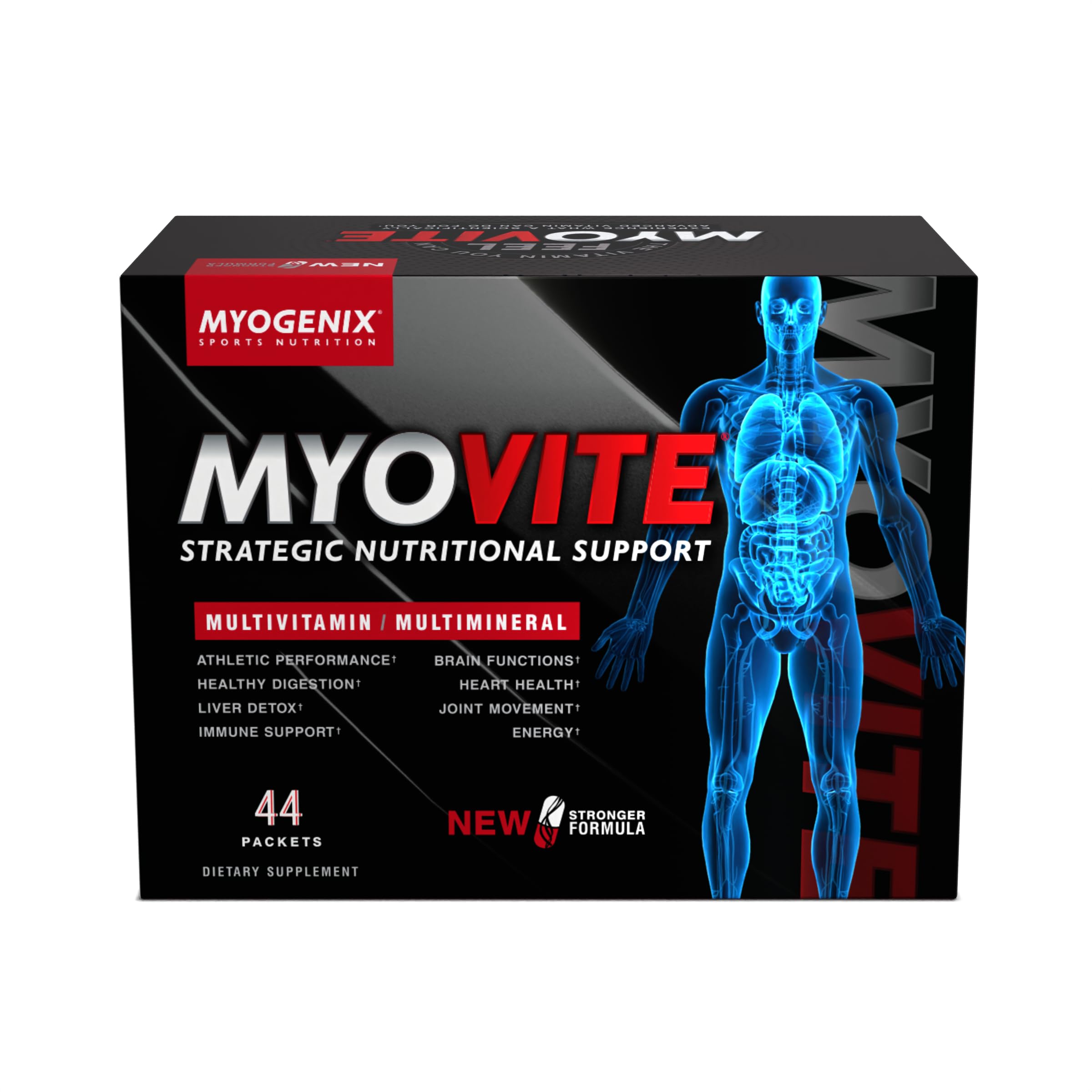 Myogenix Myovite all-in-one multivitamin pack provides convenient daily nutrition.