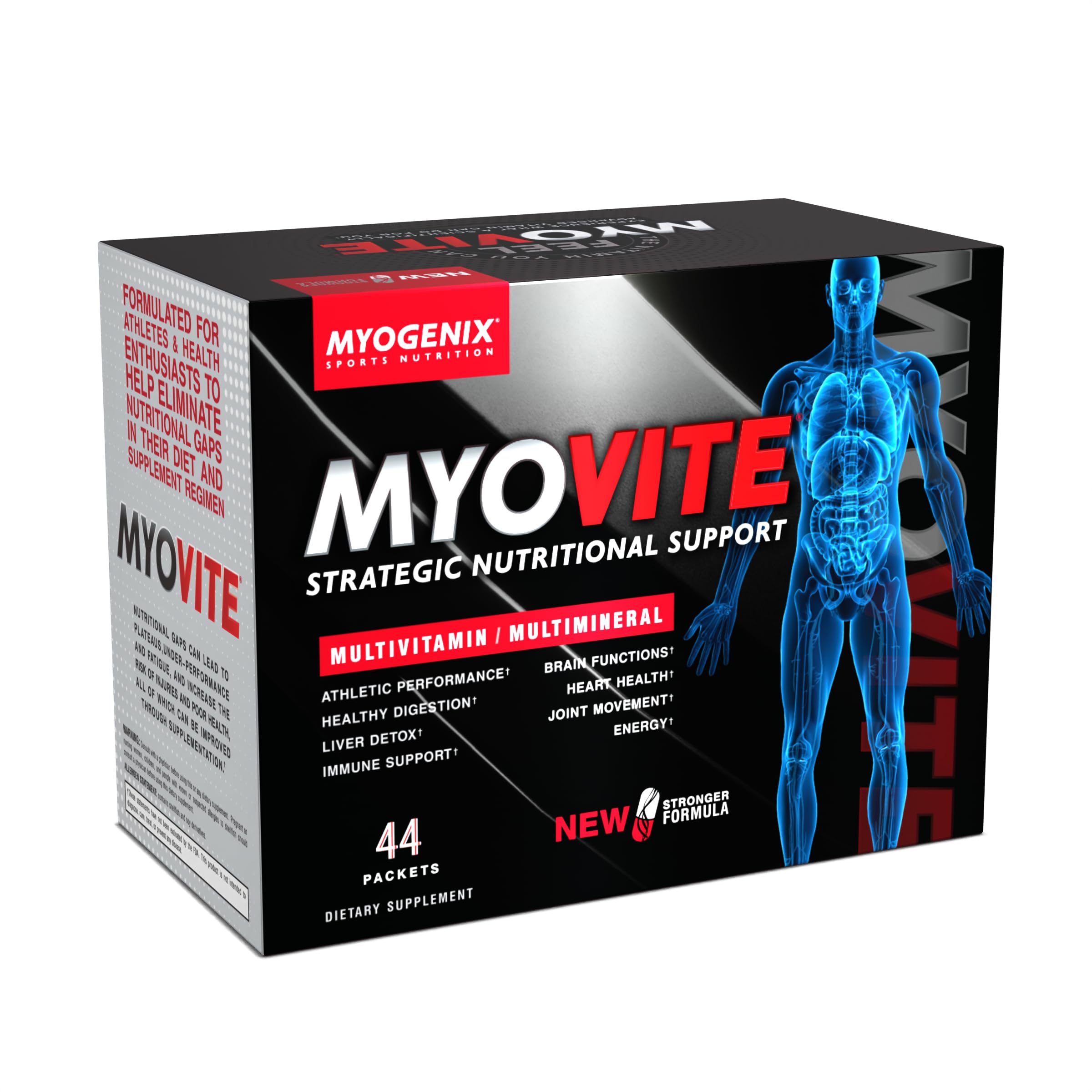 Myogenix Myovite daily packets collection for complete wellness and athletic support.