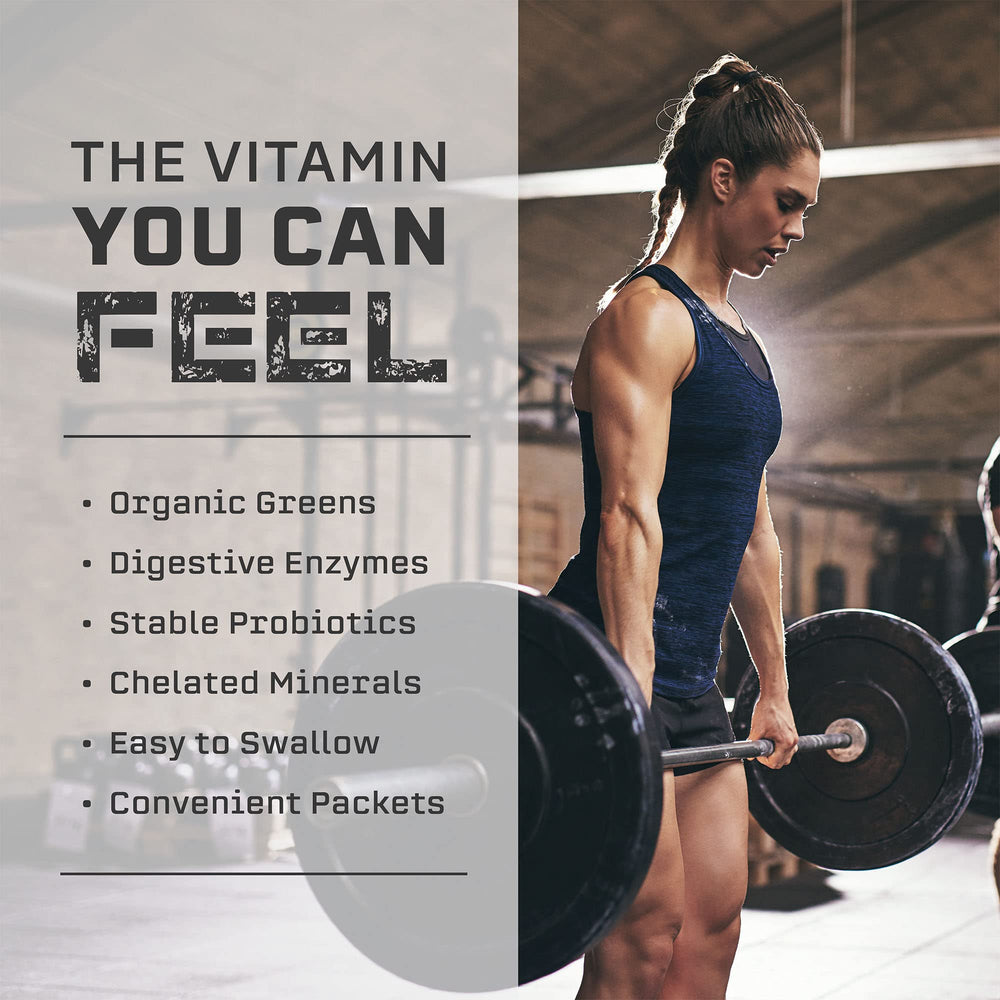 Myogenix Myovite organic greens blend in packaging for daily nutrition.