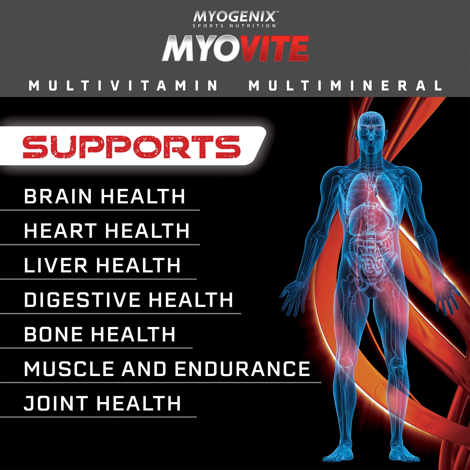Myogenix Myovite probiotics and enzymes supporting gut health.