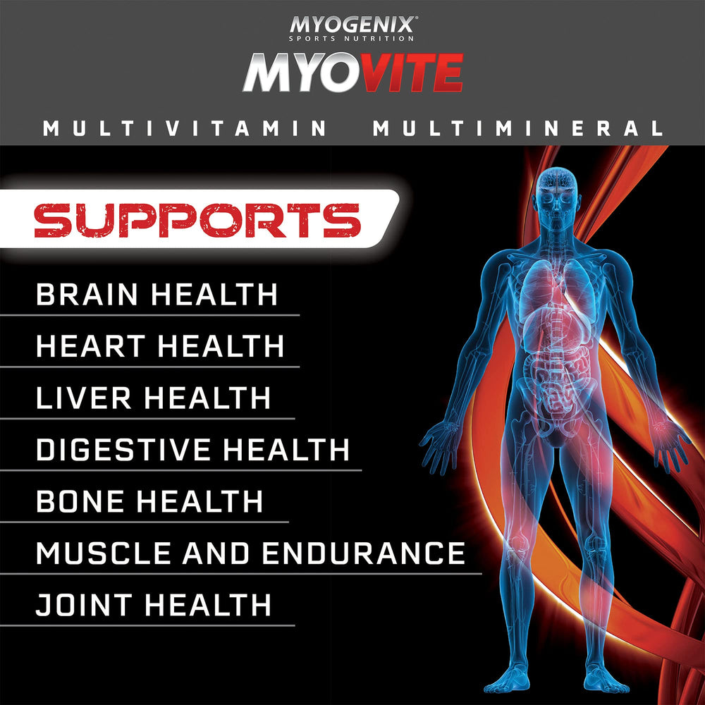 Myogenix Myovite probiotics and enzymes supporting gut health.