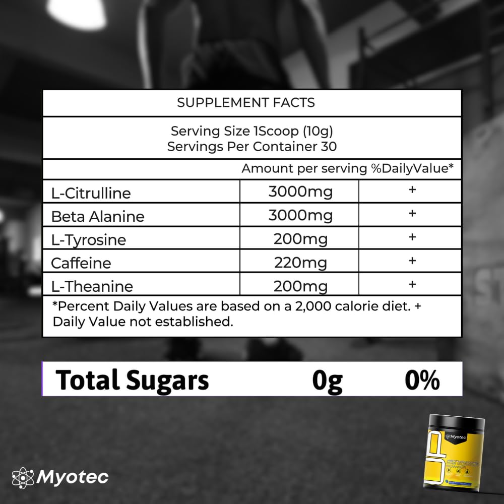 MYOTEC UP Mid Pre Workout powder scoop measures servings for consistent energy.