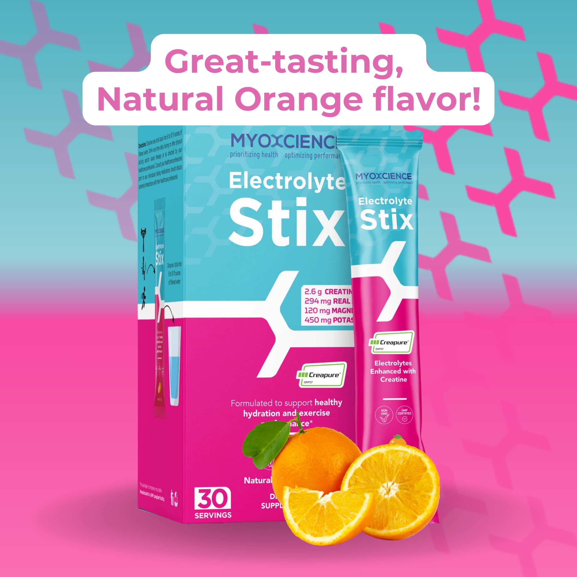 MYOXCIENCE Electrolyte STIX Real Salt crystals show mineral balance for performance.