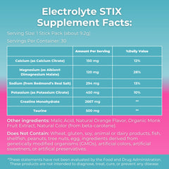 MYOXCIENCE Electrolyte STIX stick-pack visible, ideal for quick hydration during workouts.
