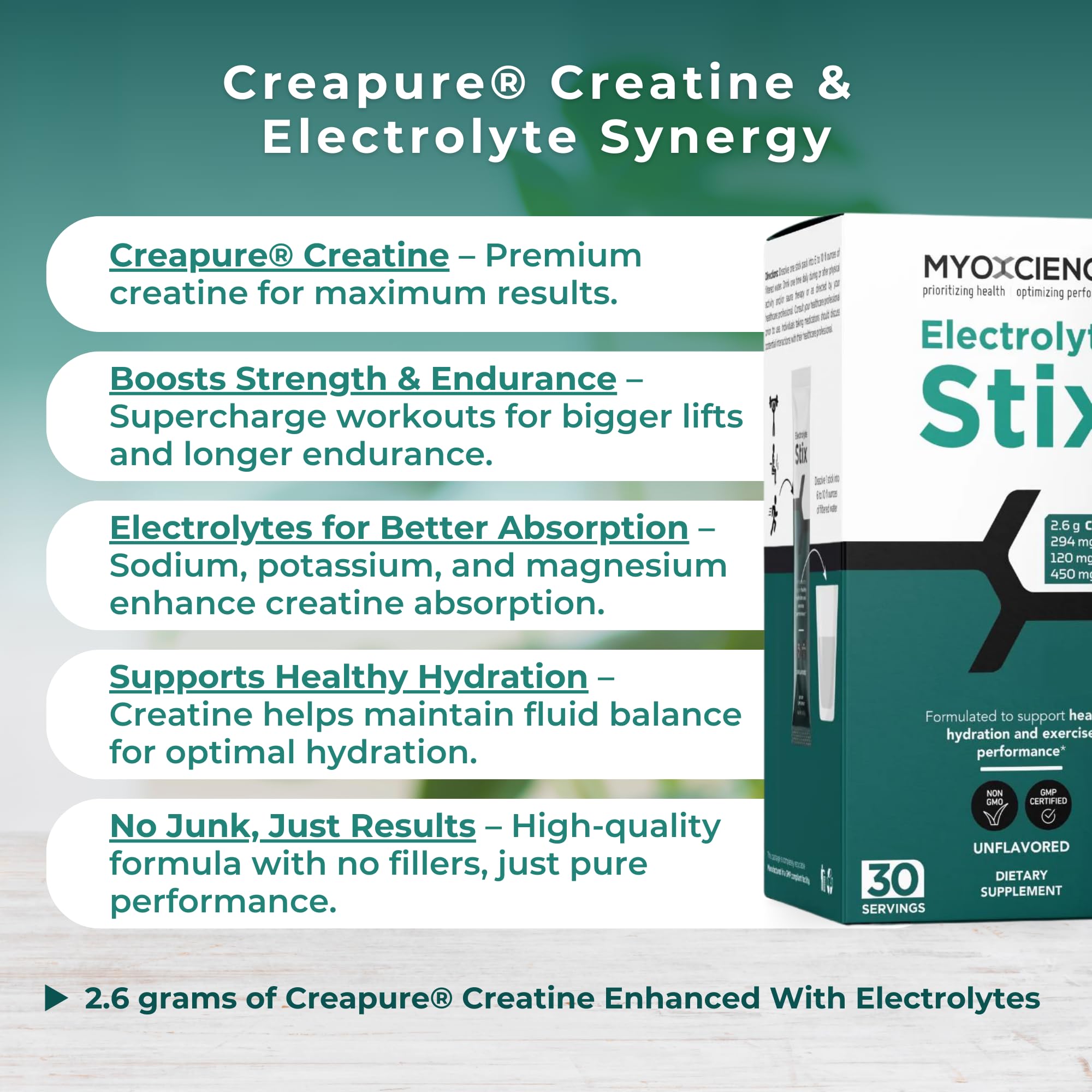 MYOXCIENCE Electrolyte STIX travel-pack setup underlines convenient single-serve format.