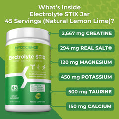 Refreshing MYOXCIENCE lemon lime electrolyte drink in a glass after training