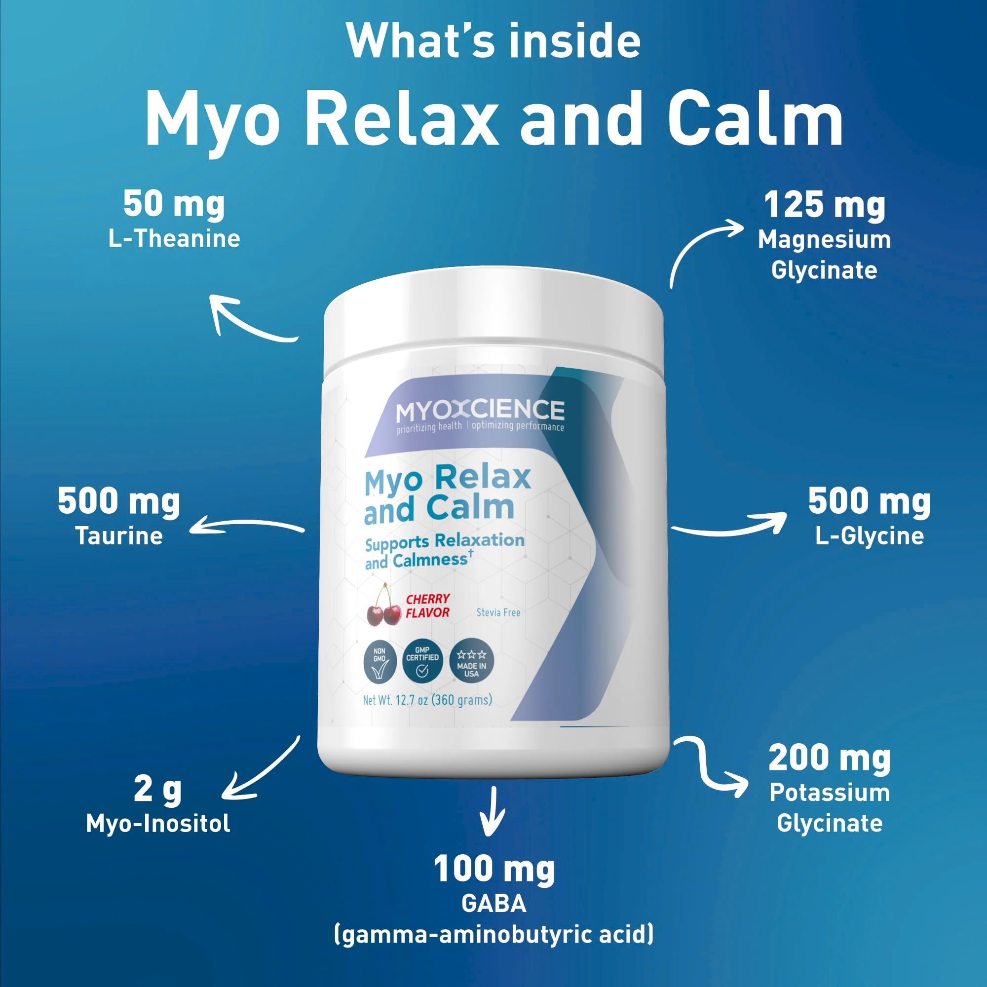 MYOXCIENCE Myo Relax cherry flavor scoop for daily use