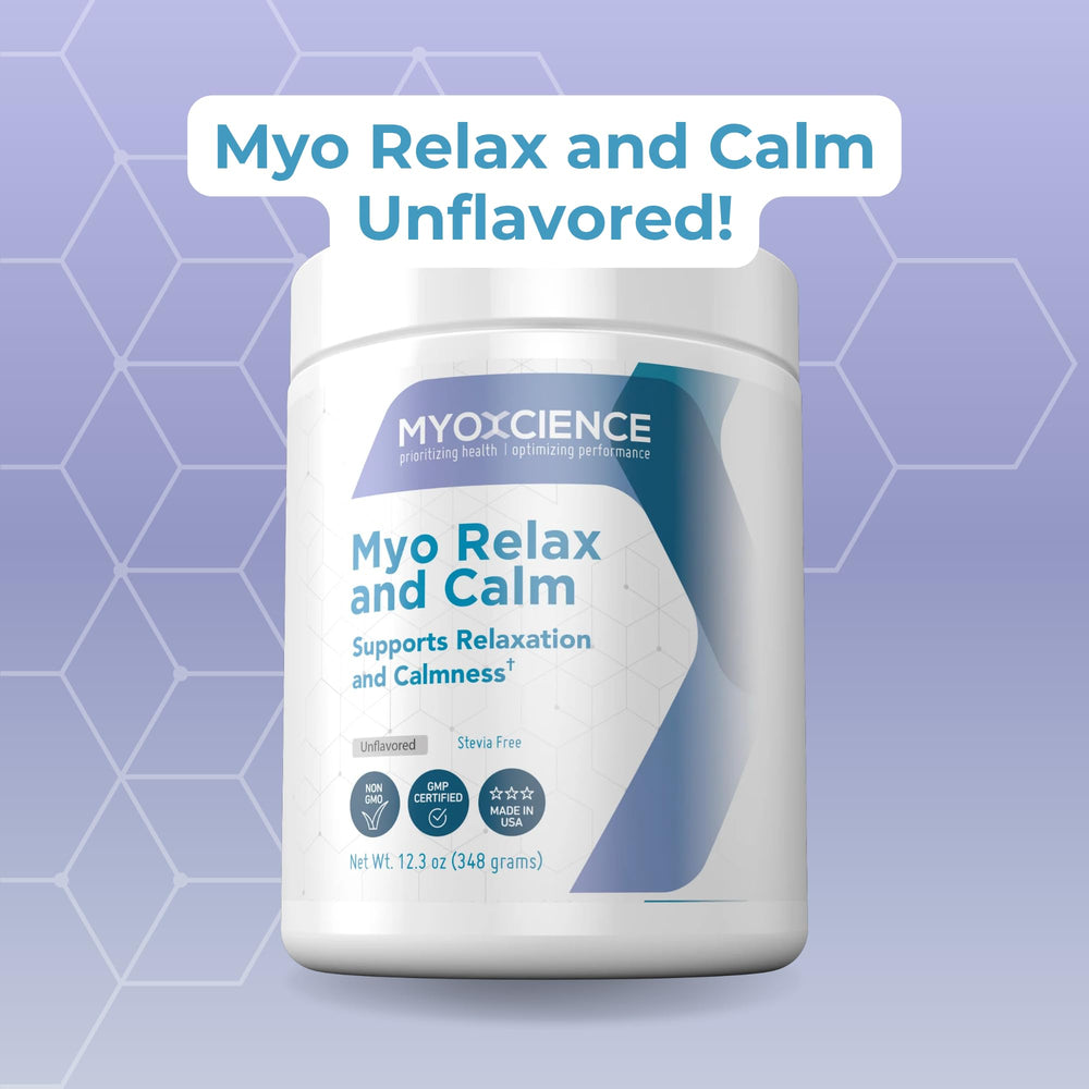 Myo Relax supplement jar on a shelf ready for nightly routine.