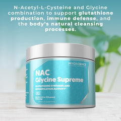 MYOXCIENCE NAC Glycine Supreme closeup of label and ingredients