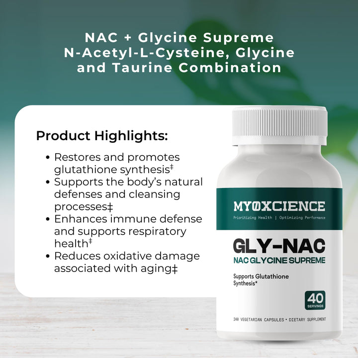 MYOXCIENCE NAC Supreme capsules quality facility badge reinforces standards