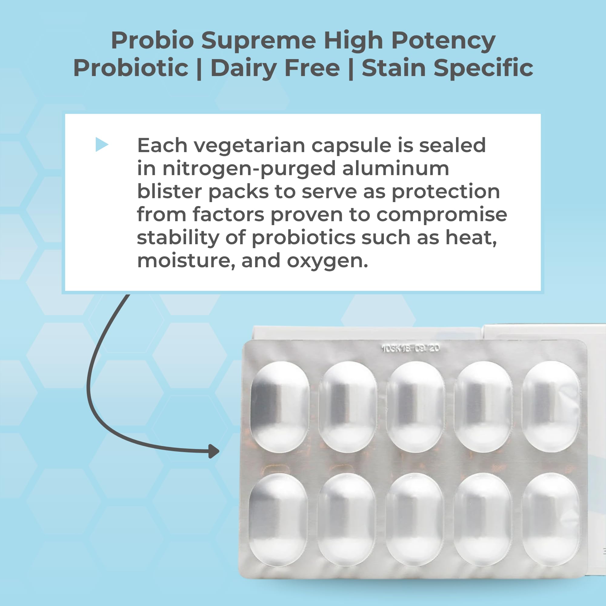 MYOXCIENCE Probio Supreme dairy-free badge for allergen-conscious shoppers.