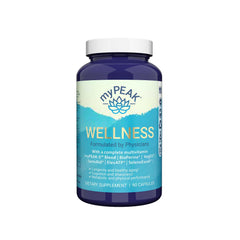 myPEAK Wellness bottle front showing compact vegan multivitamin for daily balance