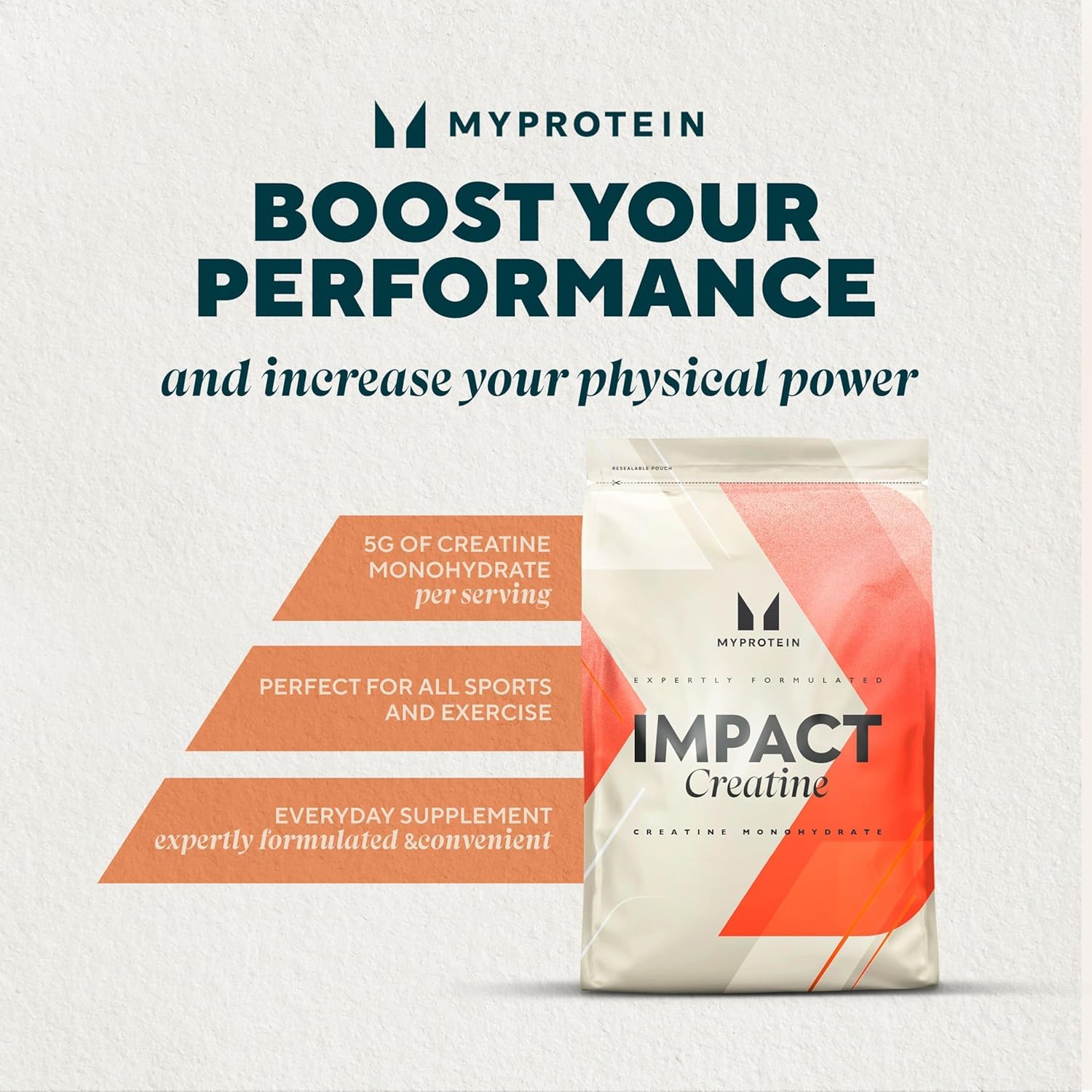 Myprotein Creatine Monohydrate scoop for precise 5 g dosing