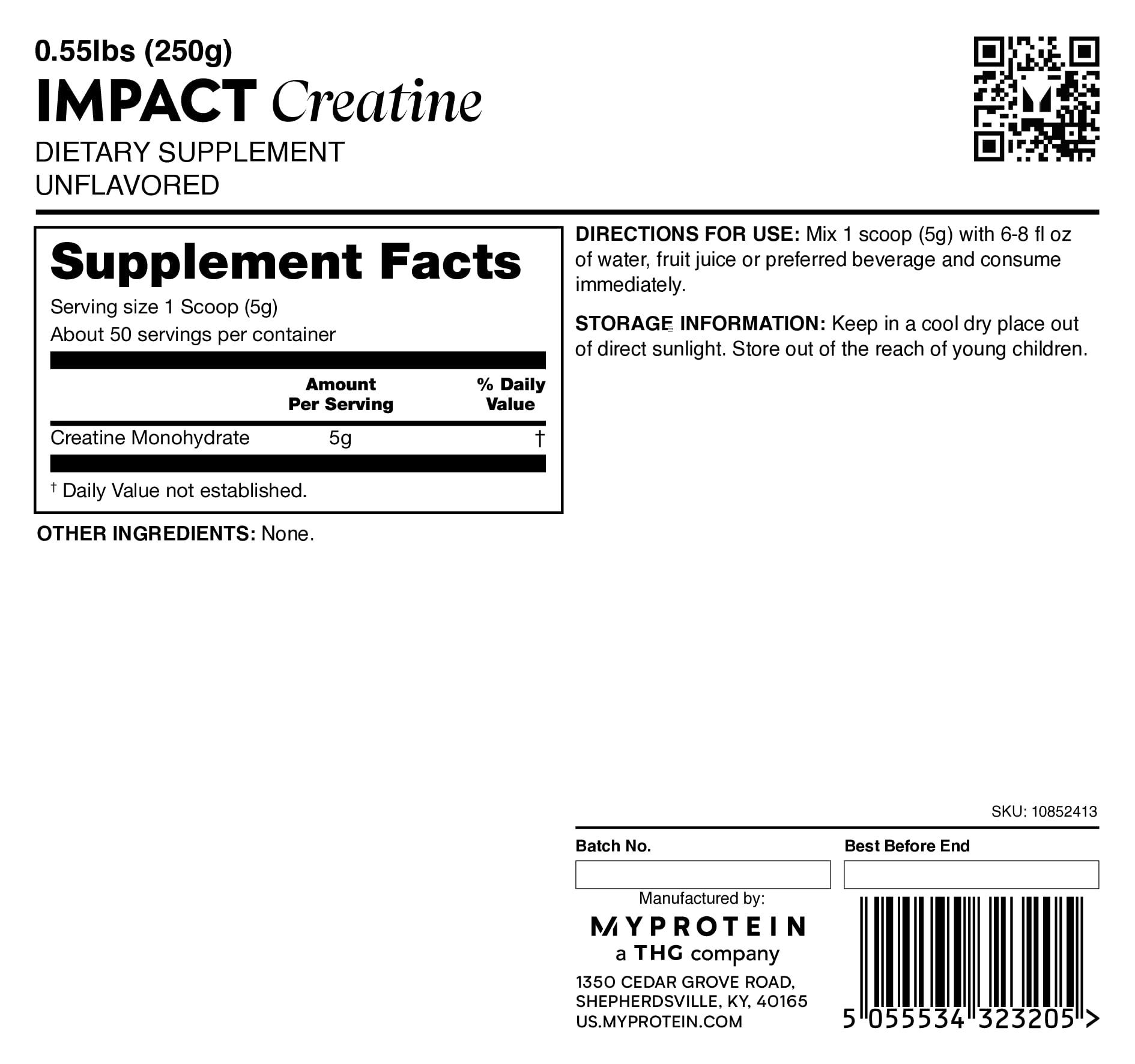 Myprotein Creatine Monohydrate dairy-free option fits vegan fitness routines