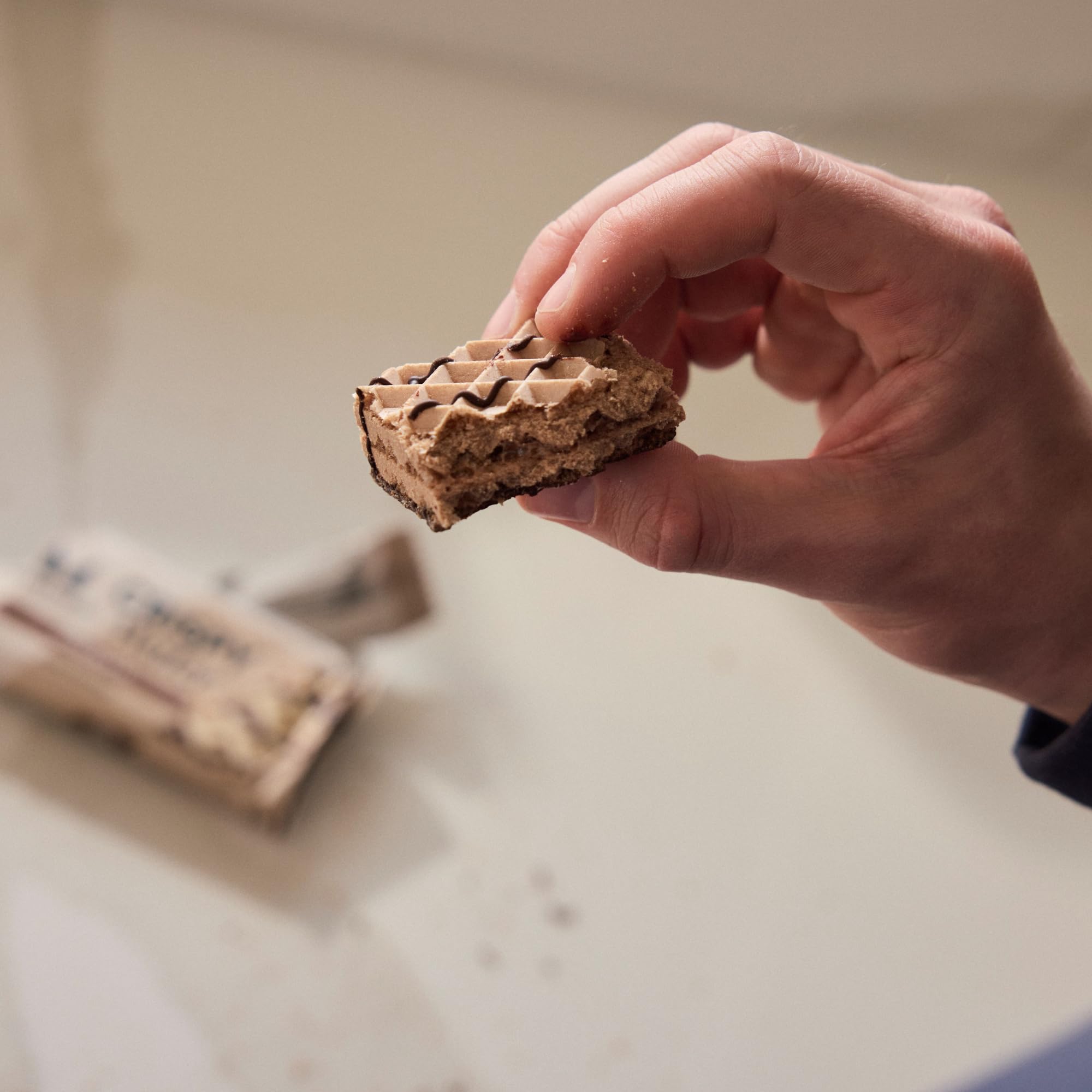 Myprotein Crispy Wafers multi-pack image emphasizes convenient 10-bar box.