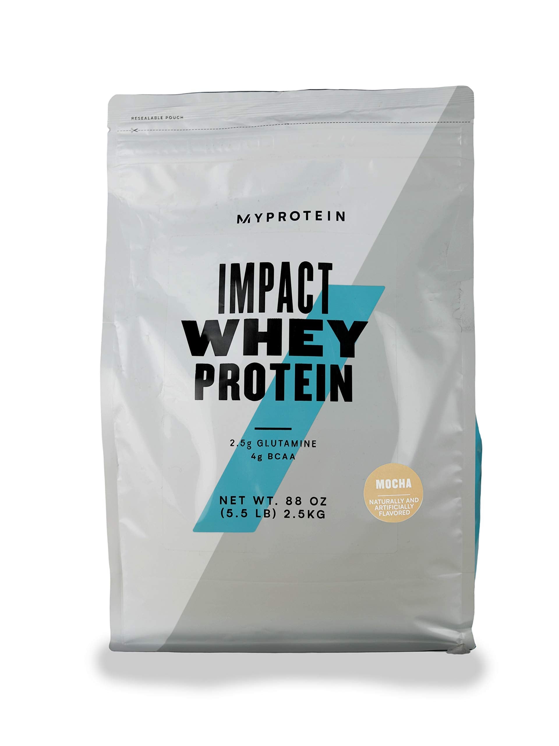 Myprotein Impact Whey Isolate Mocha bottle pour showing on-the-go protein support