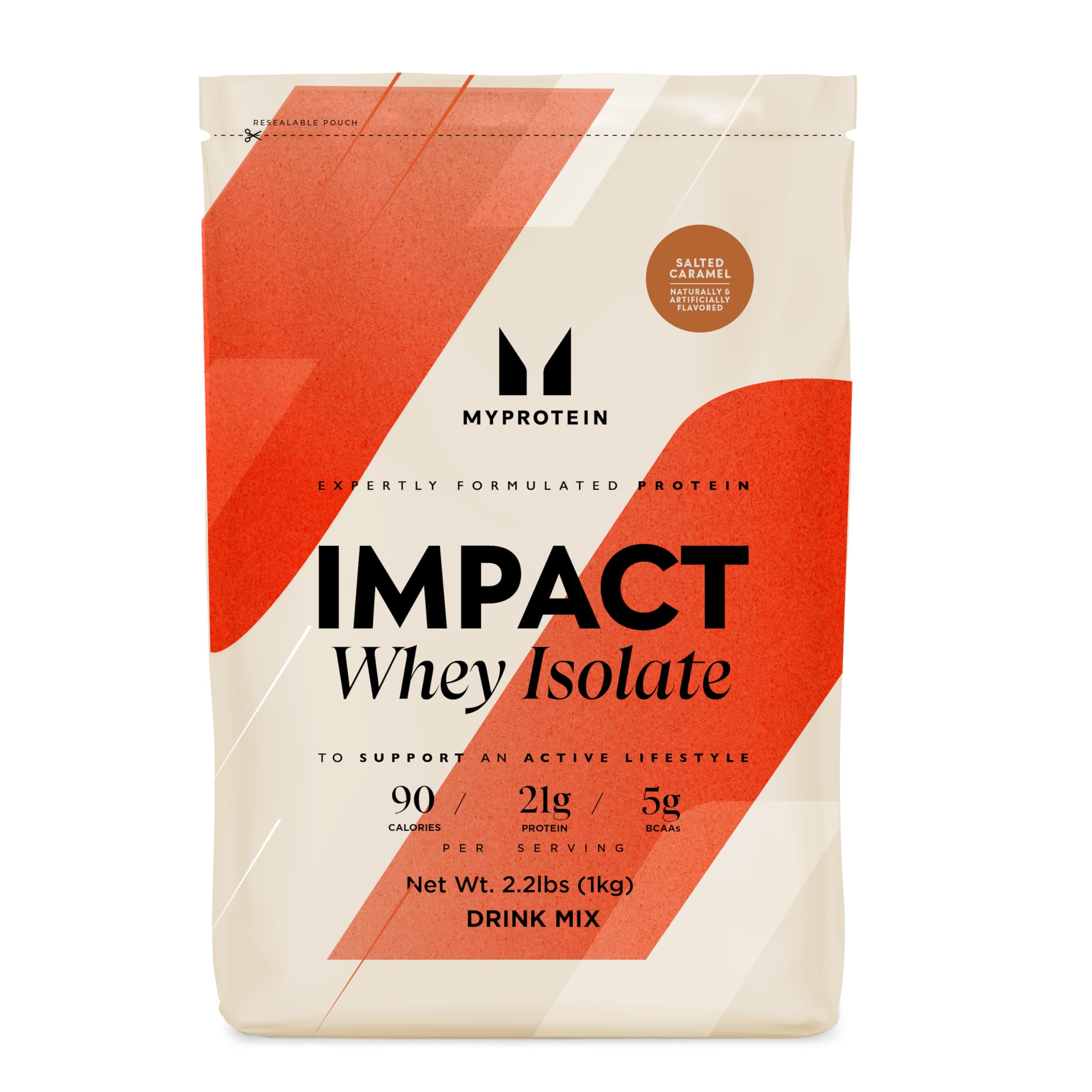Myprotein Impact Whey Isolate Salted Caramel bottle shows post workout protein fueling.