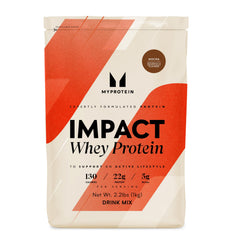 Myprotein Impact Whey Mocha packaging shows protein-rich fuel for post-workout recovery.
