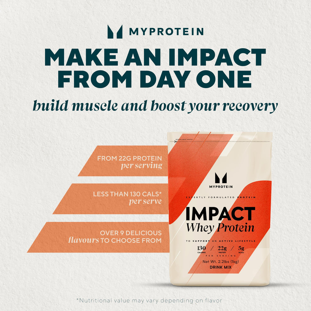Myprotein Impact Whey poured into shaker, ready for a protein-rich drink