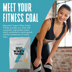 Myprotein packaging shows gluten-free, all-natural ingredients and quality control