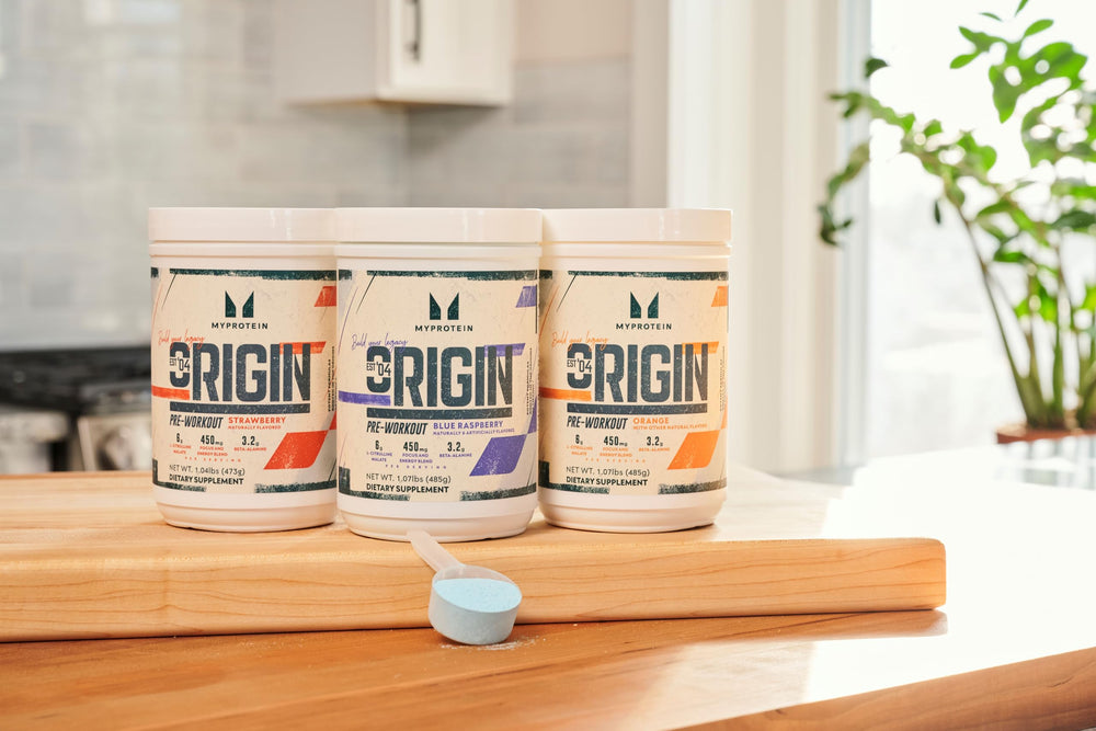 Origin label close-up highlighting transparent dosing and PRO-Line quality.