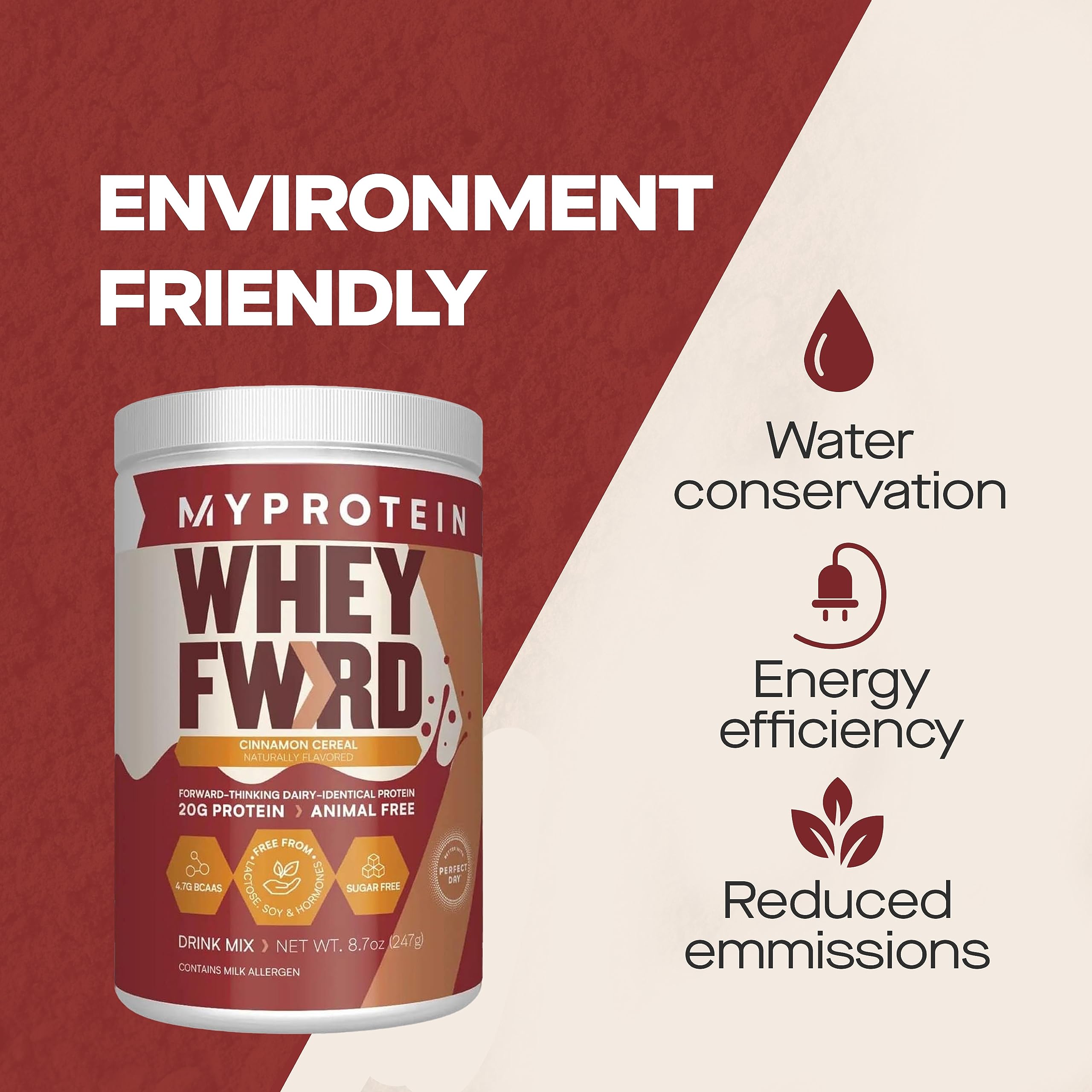 Bottle showcases eco-friendly, animal-free protein for sustainable daily fueling