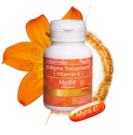 Myra E 400 IU capsules close-up showing capsules for antioxidant support
