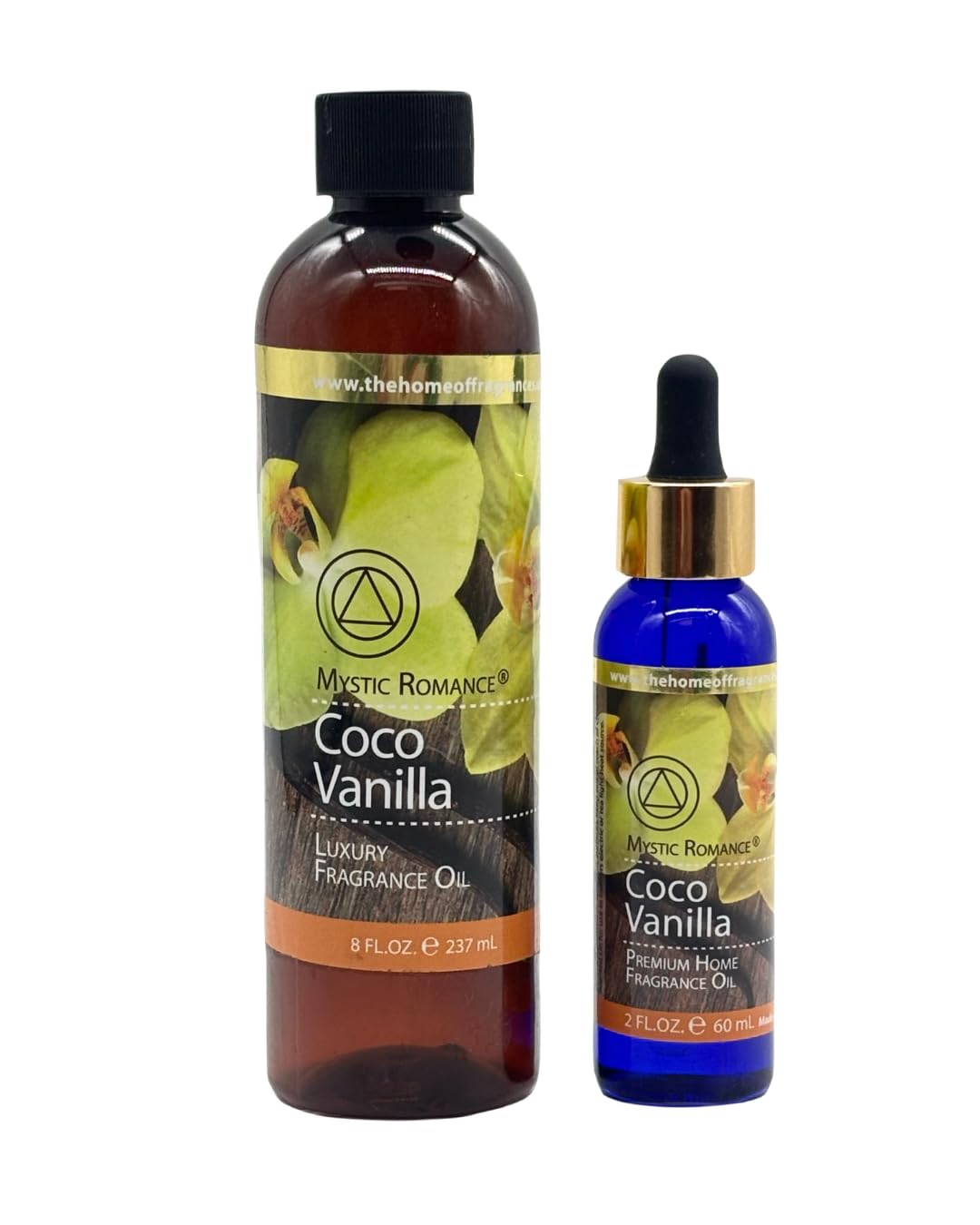 Mystic Romance Coco Vanilla 8oz bottle for diffuser use with lasting fragrance