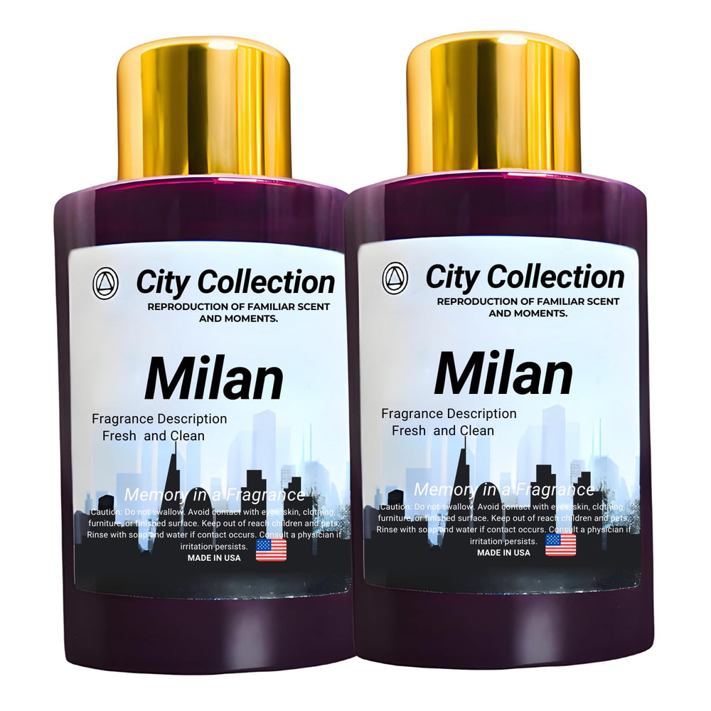 Mystic Romance Milan oil bottle front view for premium diffusion in living spaces.