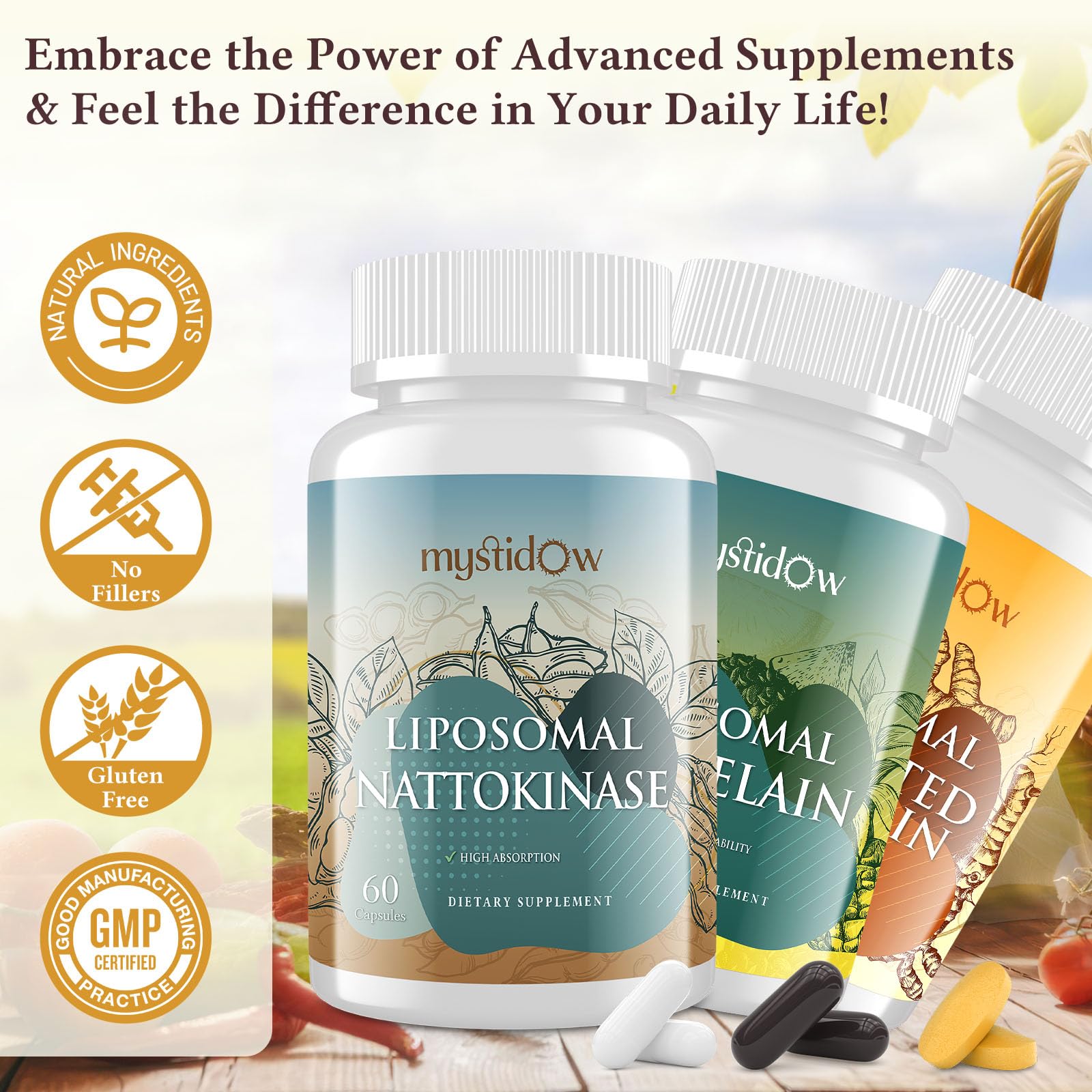 Mystidow Spike Support Trio daily-use setup suggesting simple, convenient regimen anywhere.