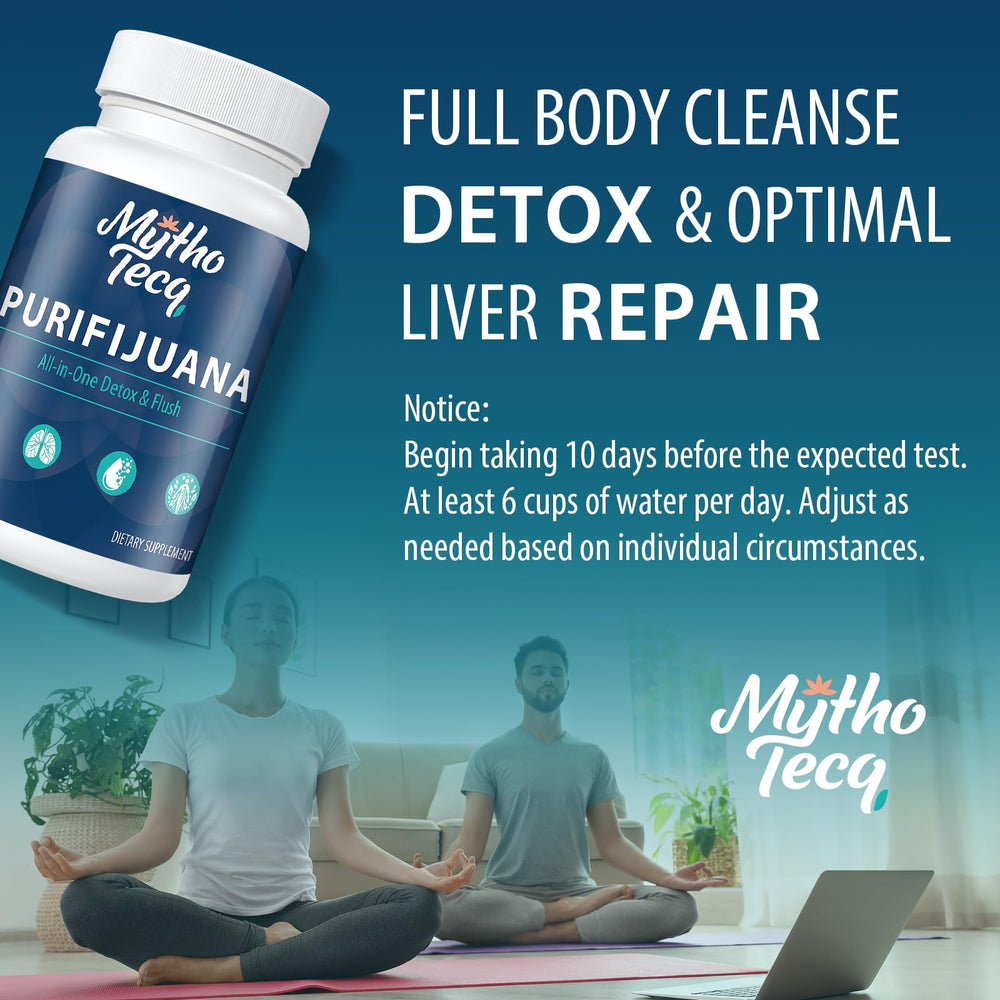 MythoTecq detox with glass of water for daily routine.