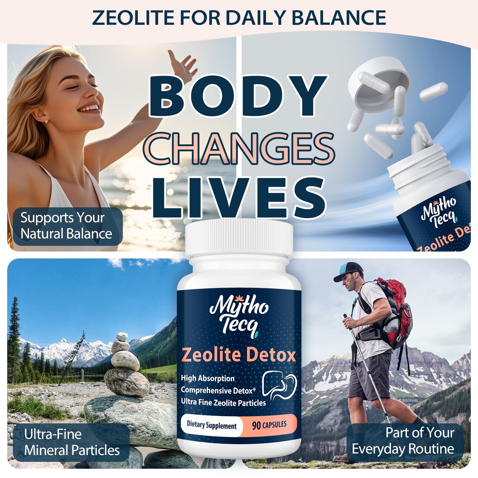 MythoTecq daily detox scene demonstrates a simple at-home routine.