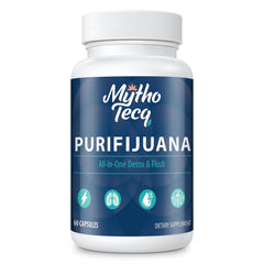 MythoTecq Detox 90,000 MG bottle front view highlighting a potent herbal blend for daily cleansing