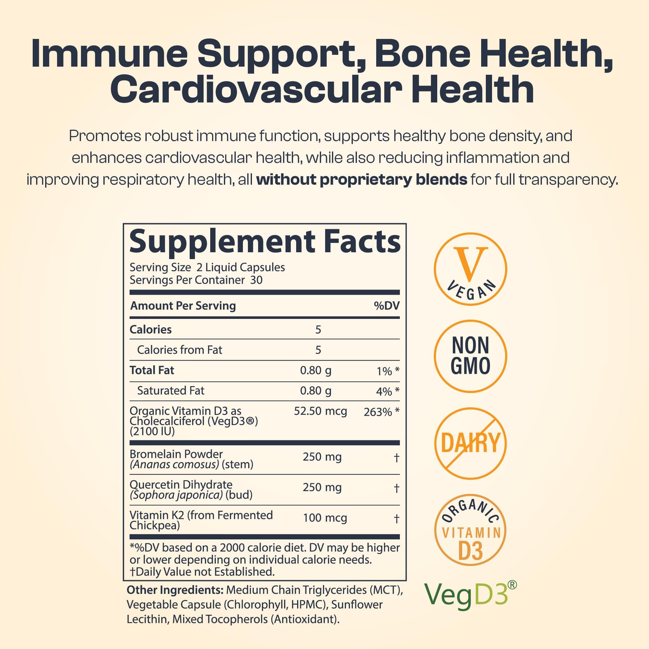 My Vida Origins D3 K2 capsules show vegan daily-use formula.