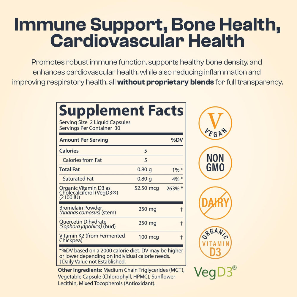 My Vida Origins D3 K2 capsules show vegan daily-use formula.