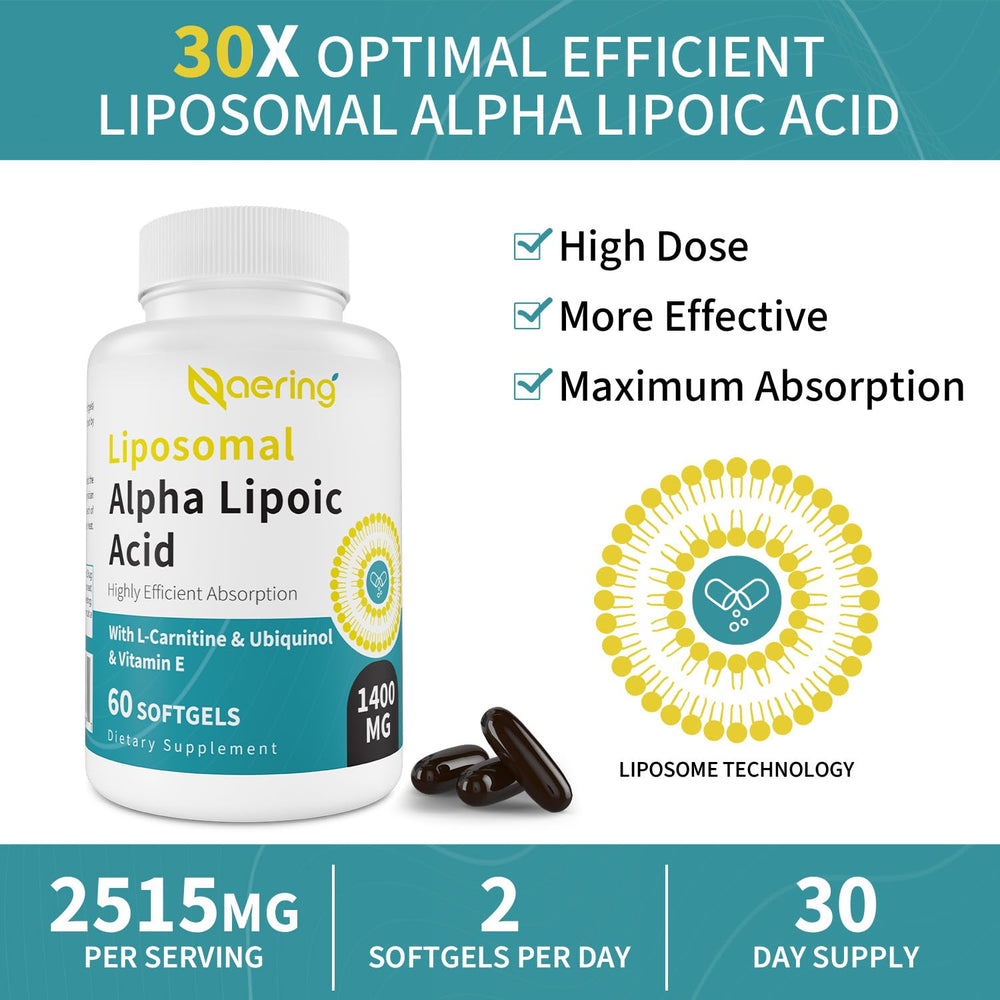 Naering Liposomal Alpha Lipoic Acid on daily routine with water supports easy intake