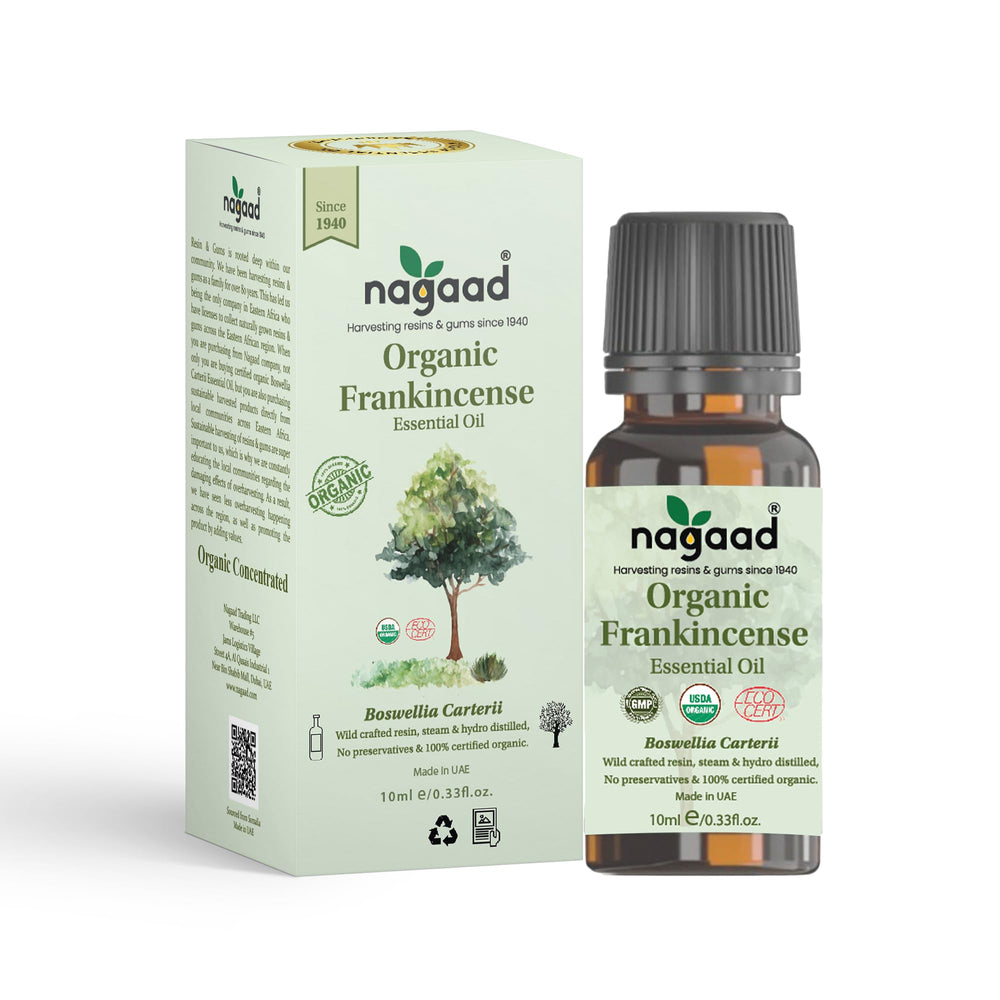 Nagaad Frankincense in diffuser setup with steam for calming aroma.