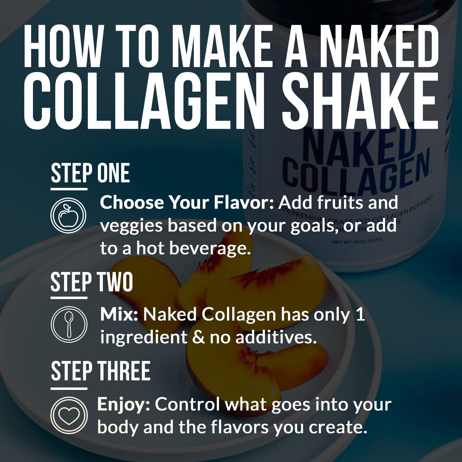 Naked Caramel Collagen Peptides back label close-up highlighting third-party testing
